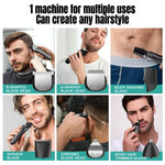 Tuzwa Professional 14-in-1 Beard Trimmer Kit | Cordless Waterproof Grooming Set for Beard, Hair, Body, Nose & Face