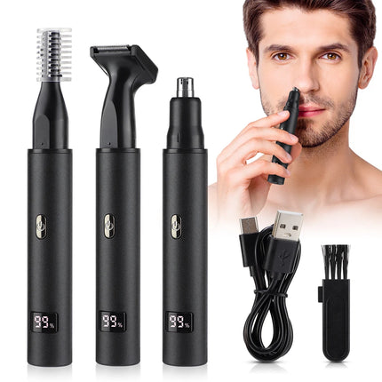 Tuzwa 3-in-1 Nose Hair Trimmer – Rechargeable Waterproof Grooming Trimmer for Men & Women, Compact ABS Design