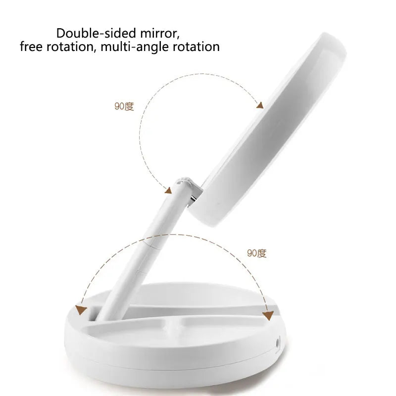 Tuzwa 10X Magnifying Makeup Mirror with LED Light – Rechargeable Adjustable & Foldable Vanity Mirror for Makeup & Grooming