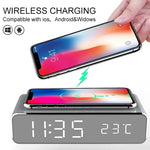 Tuzwa Smart Wireless Charging Station with LED Alarm Clock & Thermometer – Fast Charging Dock for Compatible iPhone & Samsung Phones