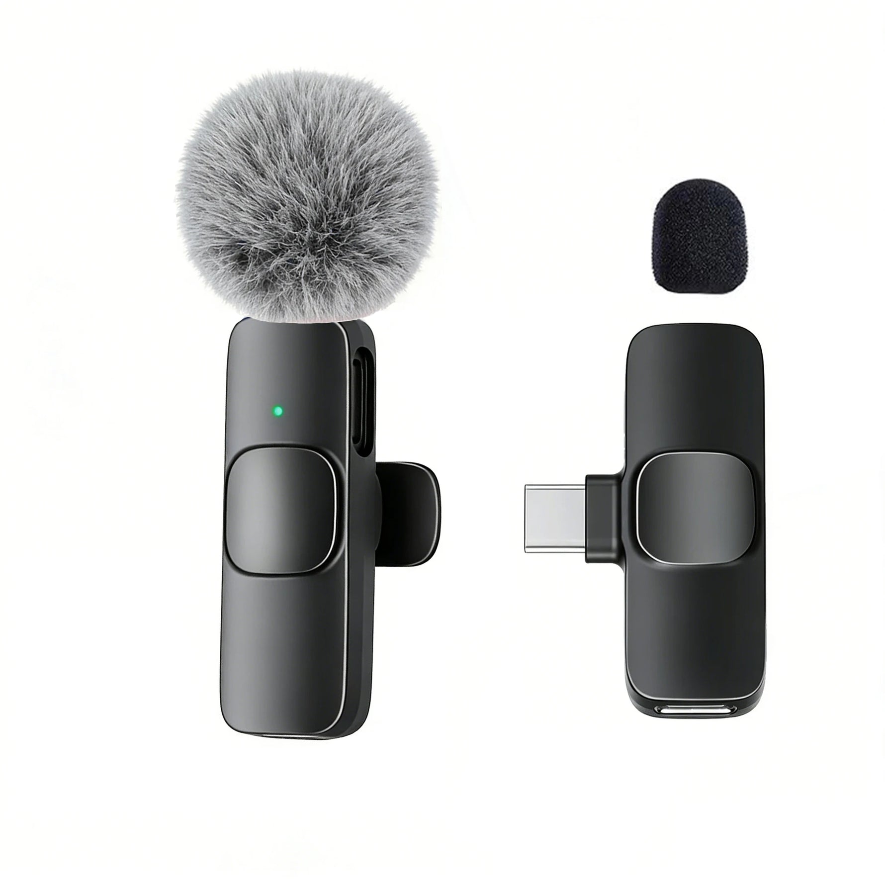 Tuzwa Wireless Lavalier Microphone – USB-C Type-C Clip-On Lapel Mic with Omnidirectional Pickup & Built-In Battery for Smartphone Video Recording