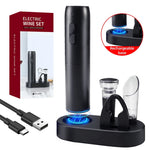 Tuzwa Rechargeable Electric Wine Opener – USB Automatic Wine Bottle Corkscrew with Charging Base for Easy Cork Removal