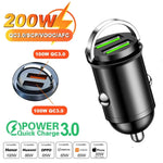 Tuzwa Mini USB-C Car Charger with QC3.0 & PD Fast Charging – Compact Alloy Type-C Vehicle Charging Adapter for Phones & Devices