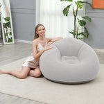Tuzwa Inflatable Sofa Chair – Portable Round Flocked PVC Lounge Bean Bag Seat for Indoor, Garden, Patio, Camping & Outdoor Relaxation