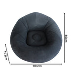 Tuzwa Inflatable Sofa Chair – Portable Round Flocked PVC Lounge Bean Bag Seat for Indoor, Garden, Patio, Camping & Outdoor Relaxation