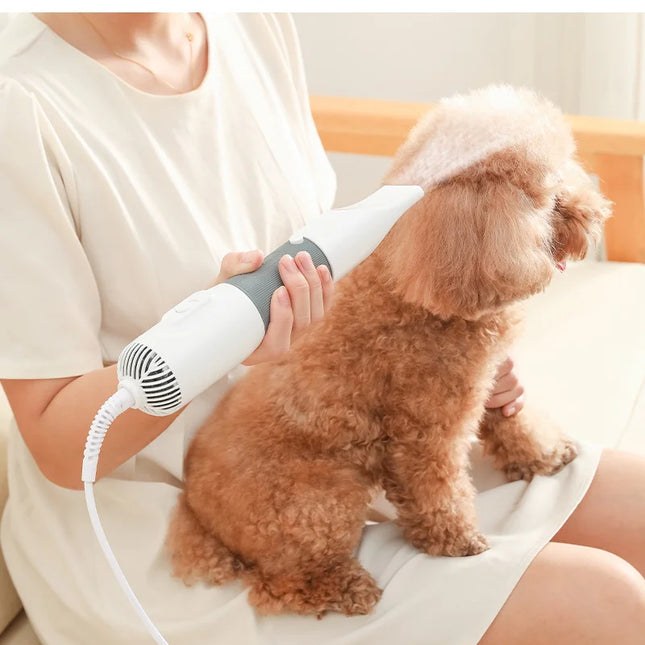 Dog Hair Dryer with Brush, Dog Grooming Tools 3 in 1, Pet Blow Dryer with Dog Shedding Brush and Comb