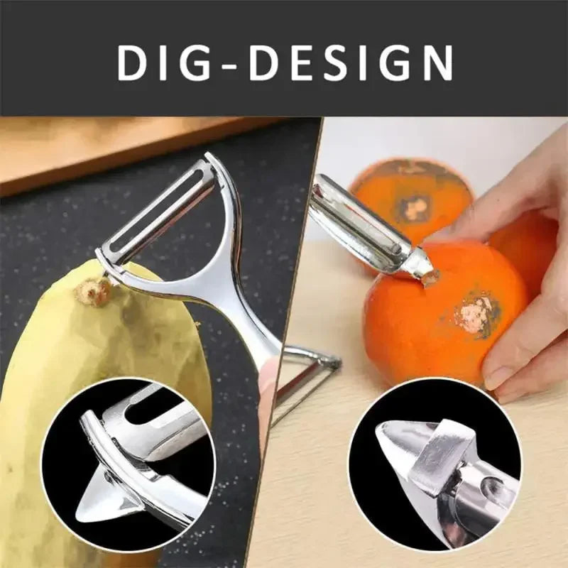 Tuzwa 2-in-1 Stainless Steel Vegetable Peeler & potato peeler | Ergonomic Multi-Purpose Kitchen Tool for Peeling, Grating & Food Preparation