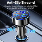 Tuzwa 6-in-1 Fast Car Charger with Digital Monitor – Multi-Port USB & USB-C Vehicle Charging Adapter for Multiple Devices