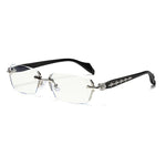 Tuzwa Frameless Blue Light Blocking Glasses – Lightweight Alloy Rectangle Computer Glasses for Work, Gaming & Screen Use