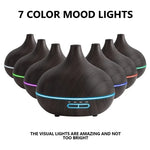 Tuzwa 550ML Essential Oil Diffuser with Remote Control & 7 Color LED Lights – USB Aroma Diffuser for Home, Bedroom & Office
