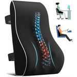 Tuzwa Car Seat Cushion with Lumbar Support – Ergonomic Polyester Back Support Pillow for Driving, Office Chair & Everyday Comfort