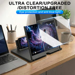 Tuzwa 12-Inch Phone Screen Magnifier – Anti-Blue Light Smartphone Screen Amplifier with Portable Stand for Videos & Movies