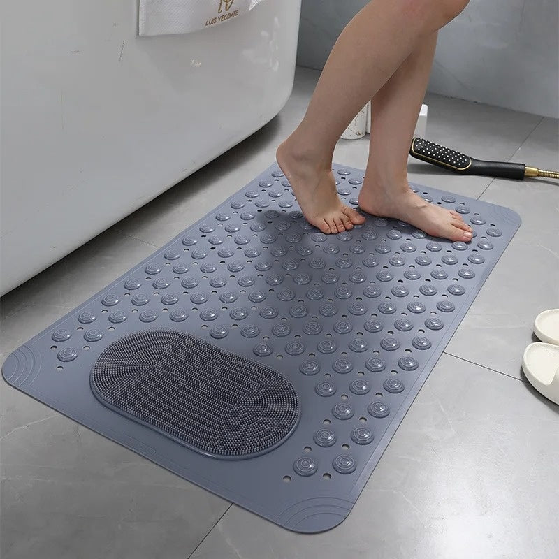 SafeGrip | Non-Slip Shower Mat with Built-in Foot Scrubber | Enhanced Safety for Clean Feet 0