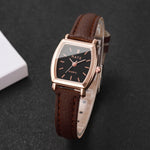 Tuzwa Women’s Quartz Watch – Elegant Leather Strap Analog Wristwatch with Arabic Numerals, 23mm Dial for Everyday & Dress Wear
