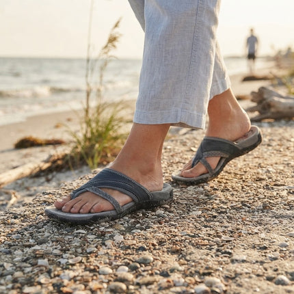 Women's Sandals with Arch Support, Comfortable Orthopedic Sandals with Cross Strap, Memory Foam Slide Sandals Women
