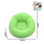 Tuzwa Inflatable Sofa Chair – Portable Round Flocked PVC Lounge Bean Bag Seat for Indoor, Garden, Patio, Camping & Outdoor Relaxation
