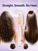Tuzwa Cordless Electric Hair Straightener Brush – Fast Heating Steam Styling Brush with Anti-Scald Design & Wireless Charging