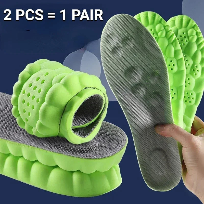 Tuzwa 4D Sports Insoles with Arch Support – Shock-Absorbing EVA Shoe Inserts, Lightweight Anti-Slip Cushioned Insoles for Athletic Shoes