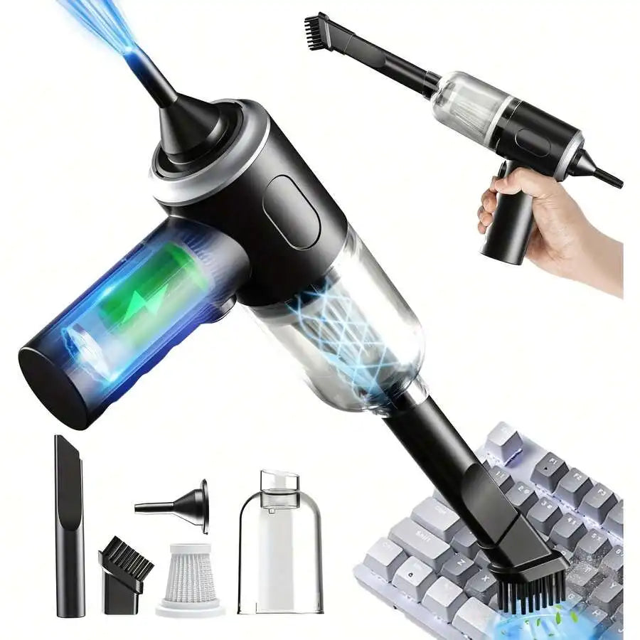 Tuzwa Cordless Handheld Car Vacuum Cleaner – Strong Suction Portable Vacuum with Li-Ion Battery & Multi-Nozzle Cleaning