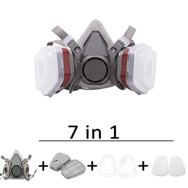 Tuzwa Half Face Respirator Mask with Replaceable Filters – Reusable Chemical & Painting Respirator with Adjustable Straps for Industrial Work