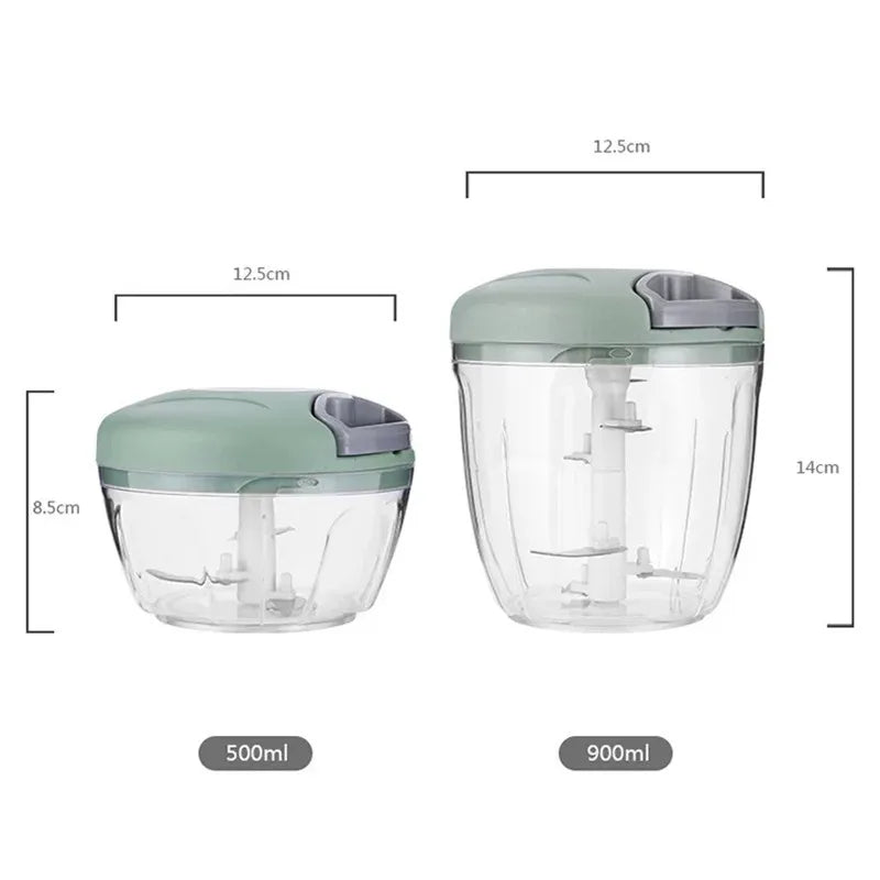 Tuzwa Manual Meat Mincer & Garlic Chopper | Hand Crank Food Processor with Easy Rotate Handle for Meat, Garlic, Vegetables & Nuts