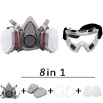 Tuzwa Half Face Respirator Mask with Replaceable Filters – Reusable Chemical & Painting Respirator with Adjustable Straps for Industrial Work
