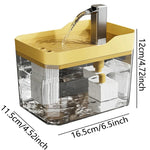 Tuzwa Rechargeable Cat Water Fountain | USB Recirculating Filter Pet Drinking Fountain with Transparent Design