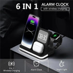 Tuzwa 3-in-1 Wireless Charging Station with LED Alarm Clock – Fast Phone, Smart Watch & Earbuds Charger with Cooling Fan