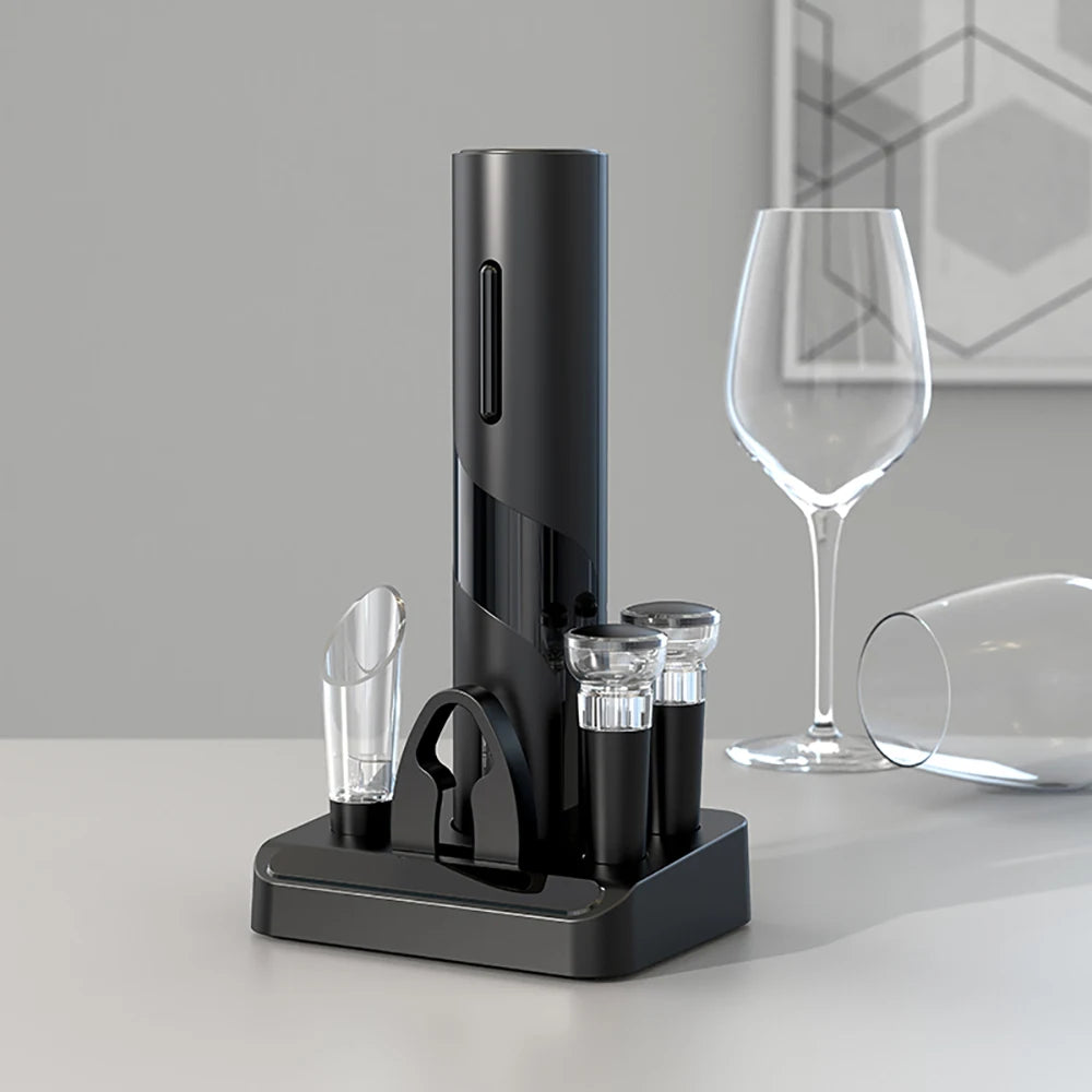 Tuzwa Rechargeable Electric Wine Opener with Foil Cutter – Automatic Cordless Corkscrew for Quick & Easy Wine Bottle Opening