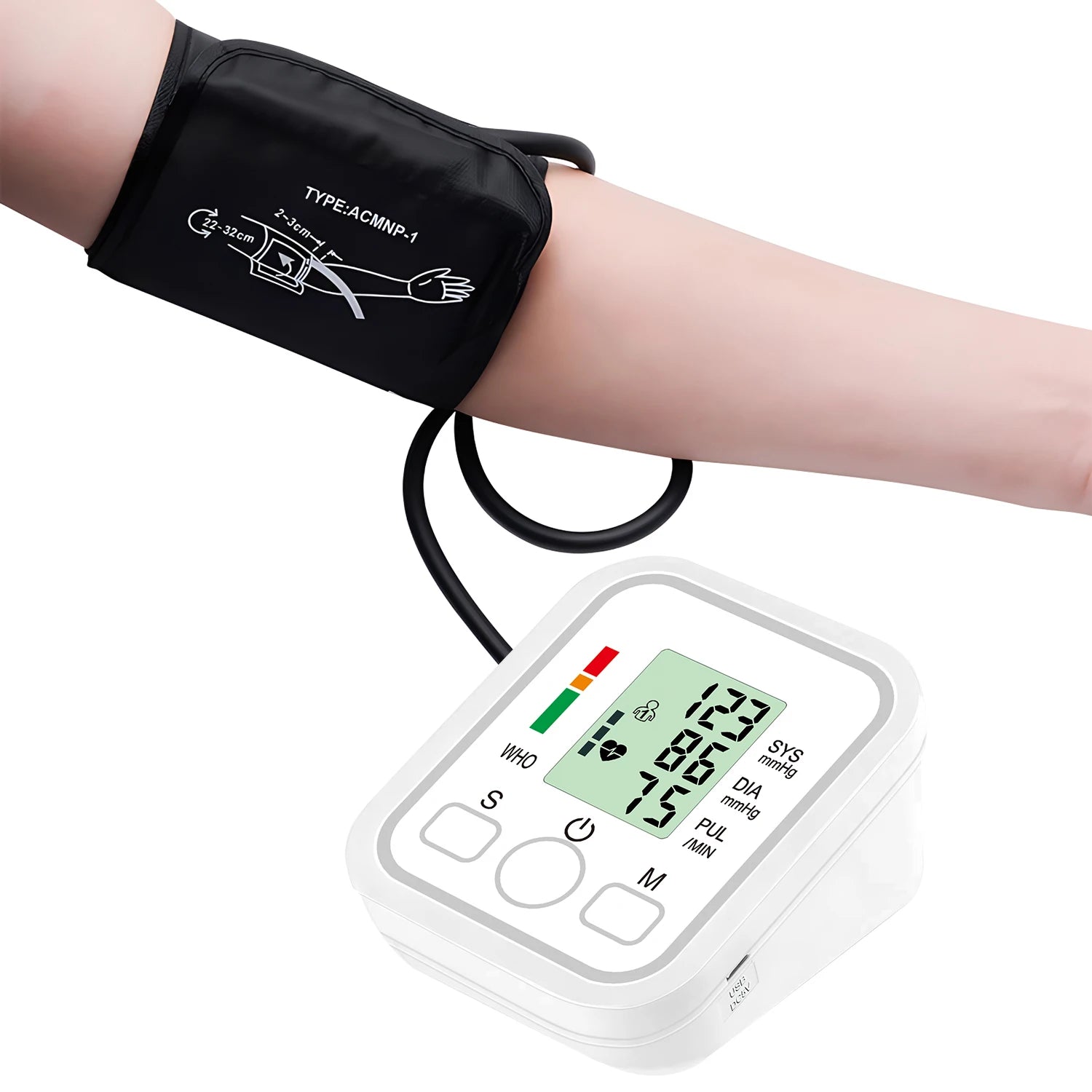 Tuzwa Automatic Upper Arm Blood Pressure Monitor – Digital BP Machine with LCD Display & Cuff for Home Blood Pressure Monitoring