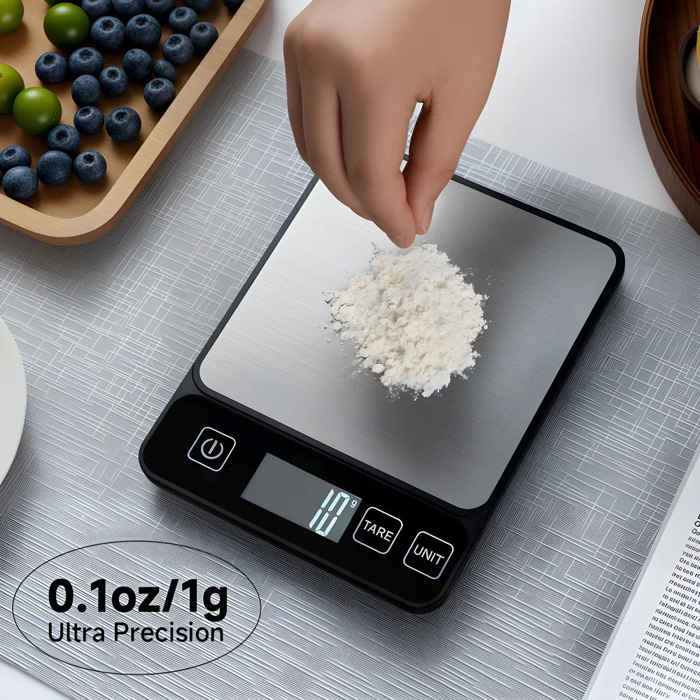 Tuzwa Kitchen Scale | Digital Kitchen Scale with LCD Display & Tare Function | Precision Food Scale for Healthy Cooking & Baking