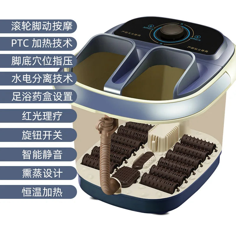 Tuzwa Electric Foot Spa Bath with Adjustable Heat & Thermostatic Temperature Control – Compact Foot Soaking Tub for Home