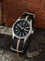 Men's 38mm Luminous Field Watch - Easy Read Arabic Numeral Dial, Durable Nylon Strap, Lightweight Everyday Watch