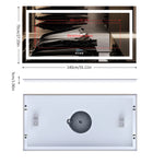 Tuzwa Bluetooth LED Bathroom Mirror 100x60cm – Anti-Fog Lighted Vanity Mirror with Modern Design