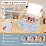 Tuzwa Travel Makeup Bag with LED Lighted Mirror – Portable Cosmetic Organizer Case for Makeup, Beauty & Travel Essentials
