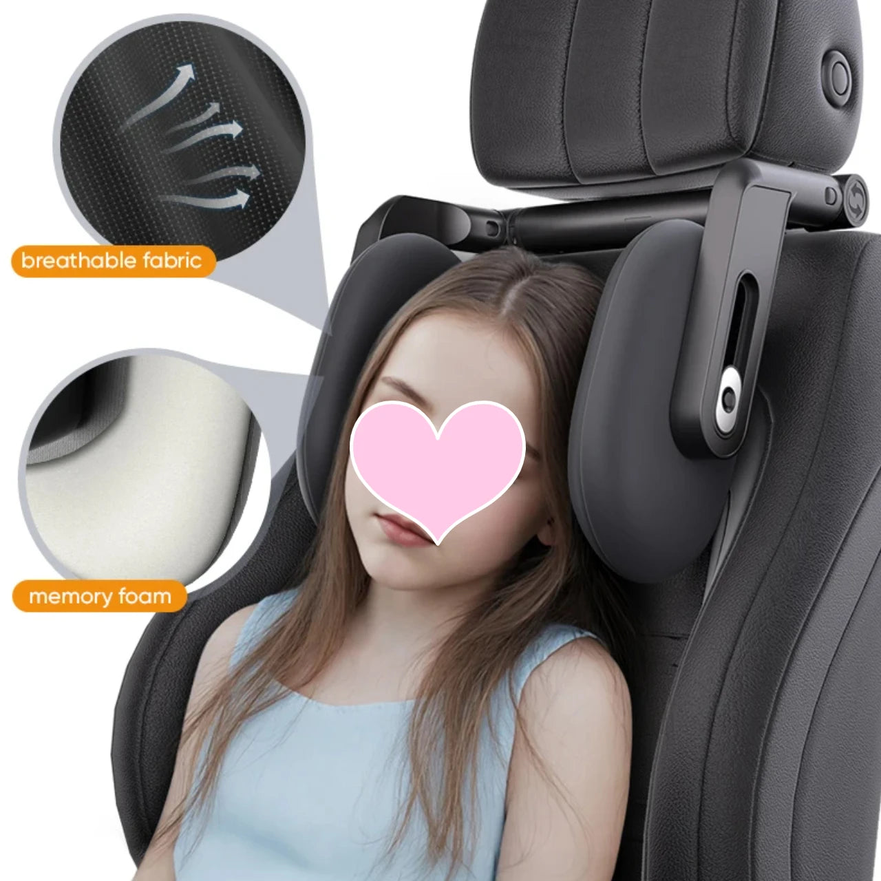 Tuzwa Car Neck Pillow with Adjustable Telescopic Support – Comfortable Headrest & Cervical Neck Support Cushion for Driving, Travel & Daily Use