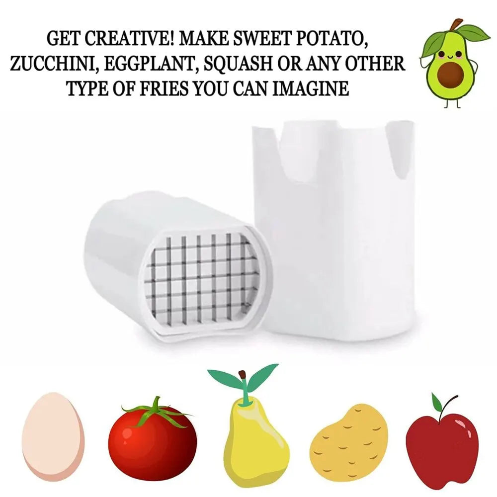 Tuzwa French Fry Cutter & Vegetable Dicer – Manual Potato Cutter with Stainless Steel Blades for Fries, Potatoes & Vegetable Prep