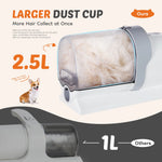 Tuzwa Professional Pet Grooming Vacuum Kit | 2.5L Large Capacity Dog & Cat Grooming Vacuum with 5 Grooming Tools, 3 Suction Modes & Quiet Clippers