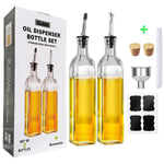 Tuzwa 500ml Glass Oil Dispenser Bottle with Easy Pour Spout – Leak-Resistant Olive Oil, Vinegar & Soy Sauce Bottle for Kitchen