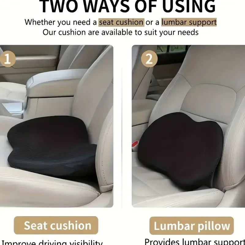 Tuzwa Memory Foam Car Seat Cushion – Height Increase Ergonomic Driver Seat Cushion with High-Density Foam & Washable Cover