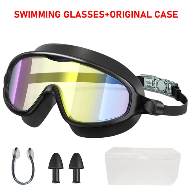 Tuzwa Kids Swim Goggles | Wide View Anti-Fog Swimming Goggles with UV Protection & Leakproof Comfort for Boys & Girls Ages 3–15