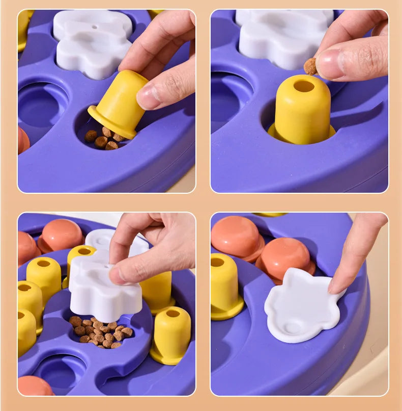 Tuzwa | Interactive Dog Puzzle Feeder Toy | Treat Dispensing Slow Feeder with Non-Slip Base for IQ Training, Mental Stimulation & Boredom Relief