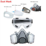 Tuzwa Half Face Respirator Mask with 5N11 Particle Filters & Safety Goggles – Reusable Dust Mask for Painting, Sanding & Industrial Work