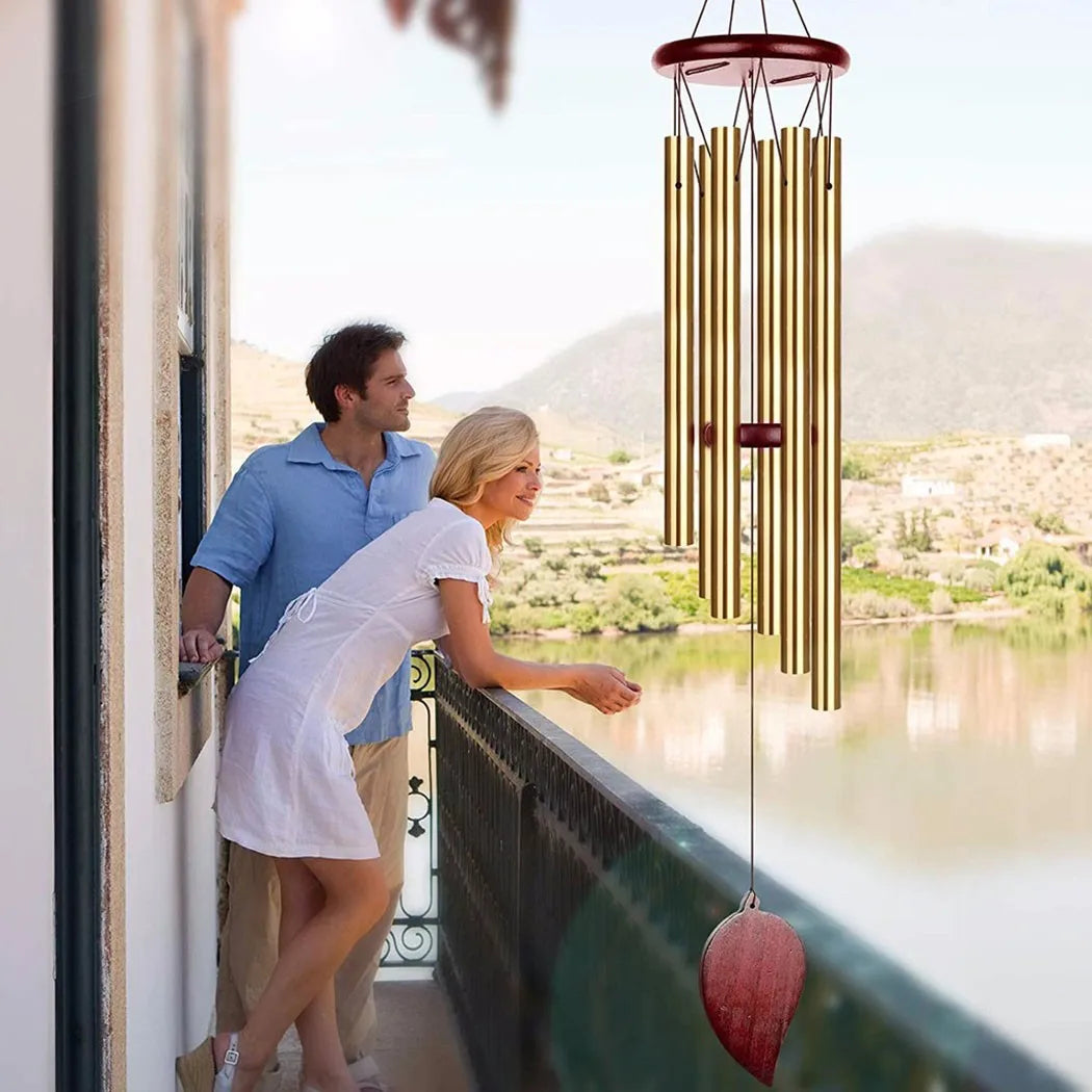 Tuzwa Money Tree Wind Chime – 6-Tube Lucky Bell Hanging Decoration for Home, Garden, Patio, Porch & Courtyard Decor