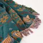 Scandinavian Bird Throw Blanket | Reversible Design with Cozy Cotton for All Seasons 3