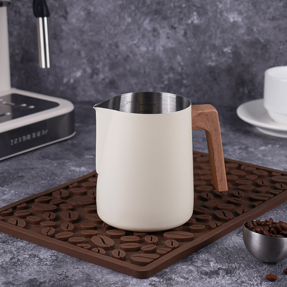 Scandinavian Milk Pitcher with Wooden Handle | Stainless Steel Design for Perfect Frothing 4