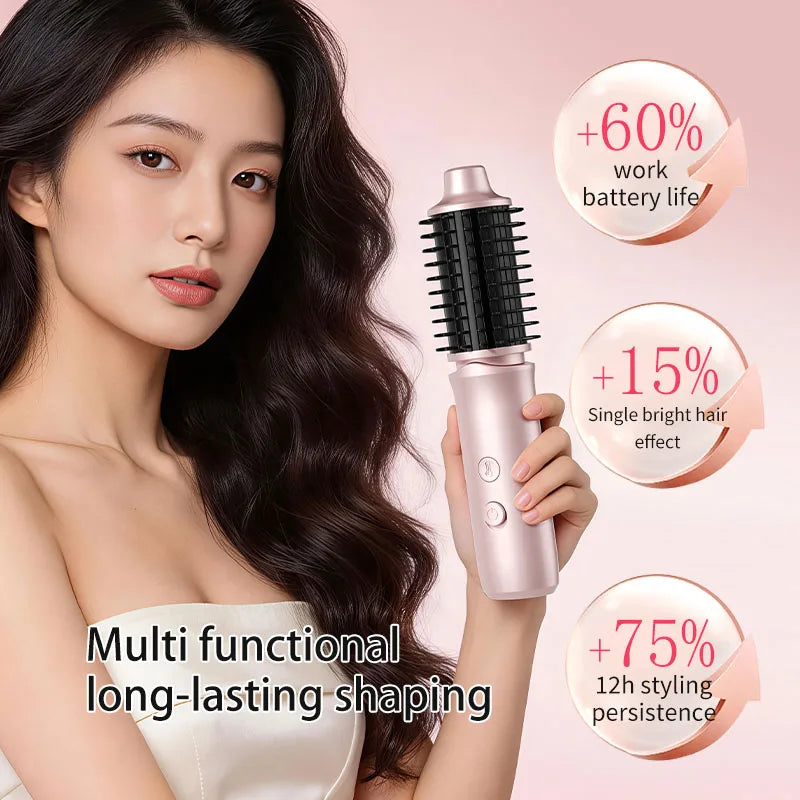 Tuzwa 2-in-1 Cordless Hair Curler & Straightener – Wireless Rechargeable Portable Hair Styler with Blow-Dry Function, 5V Travel Design