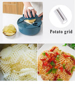 Tuzwa 9-in-1 Multifunctional Vegetable Chopper & Mandoline Slicer | Stainless Steel Food Cutter with Interchangeable Blades | Manual Kitchen Tool for Fast Meal Prep