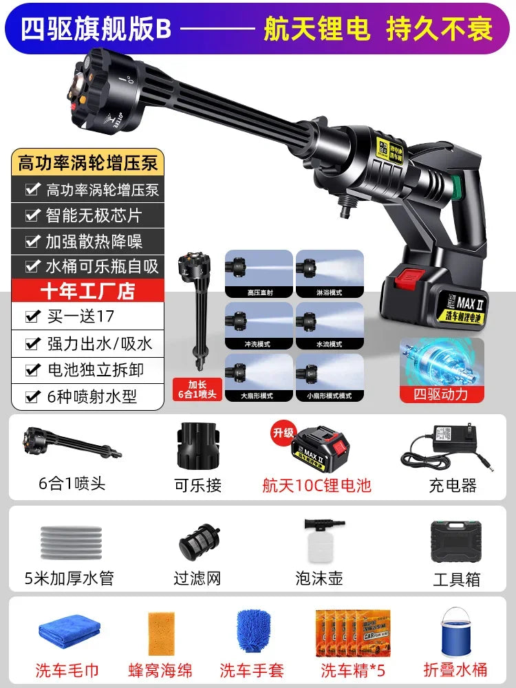 Tuzwa Cordless Pressure Washer – Rechargeable Battery Powered Portable Car Washer for Vehicle & Outdoor Cleaning