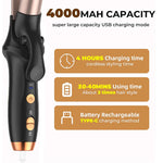 Tuzwa Cordless Mini Curling Iron – Rechargeable Portable Hair Curler with Fast Heating, 3 Temperature Settings, Anti-Scald Design & Auto Shutoff